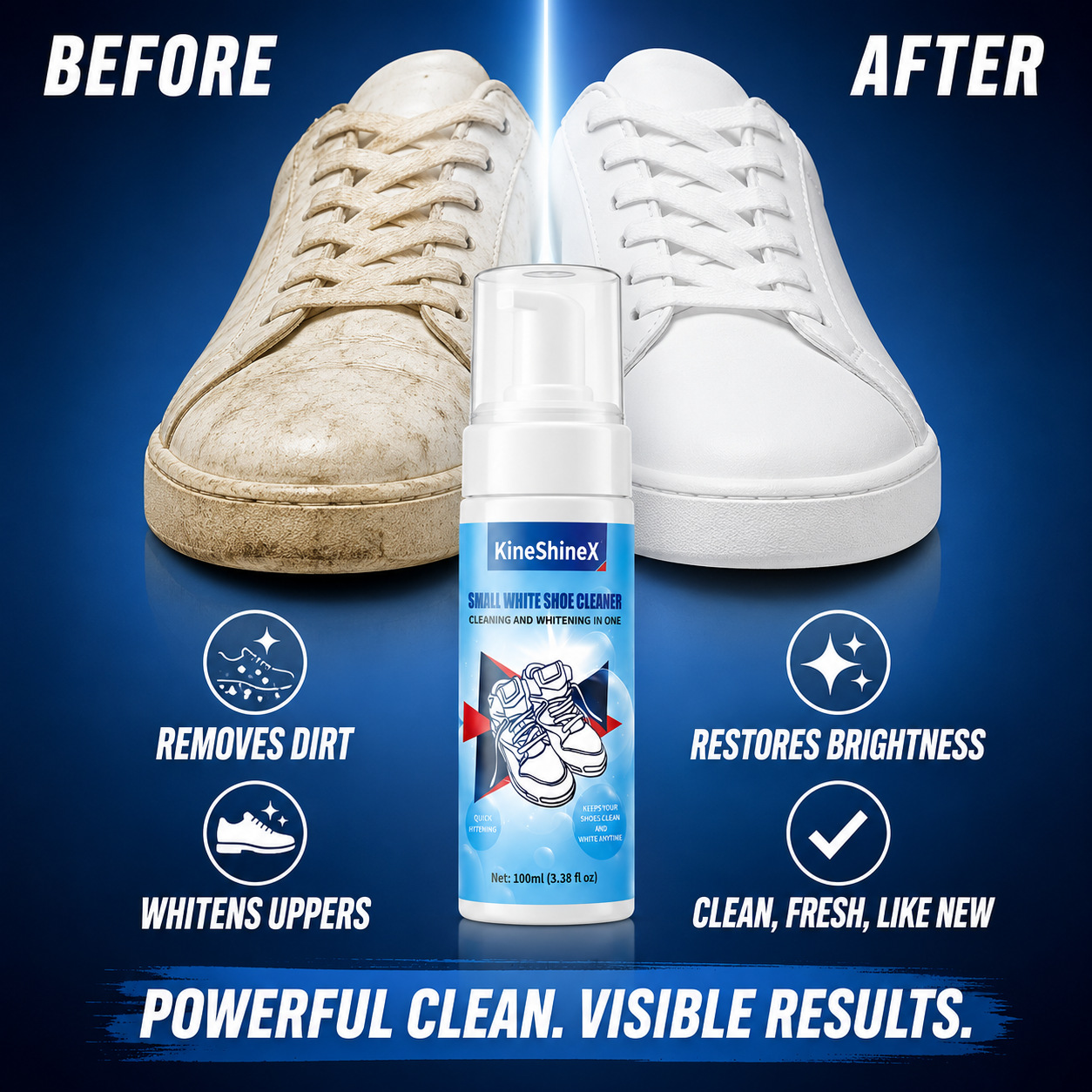Sneaker Care Cleaning Kit - Gihen Schuhreinigungssets Wasserfreier Schaum-Schuhreiniger mit Schuhbürste