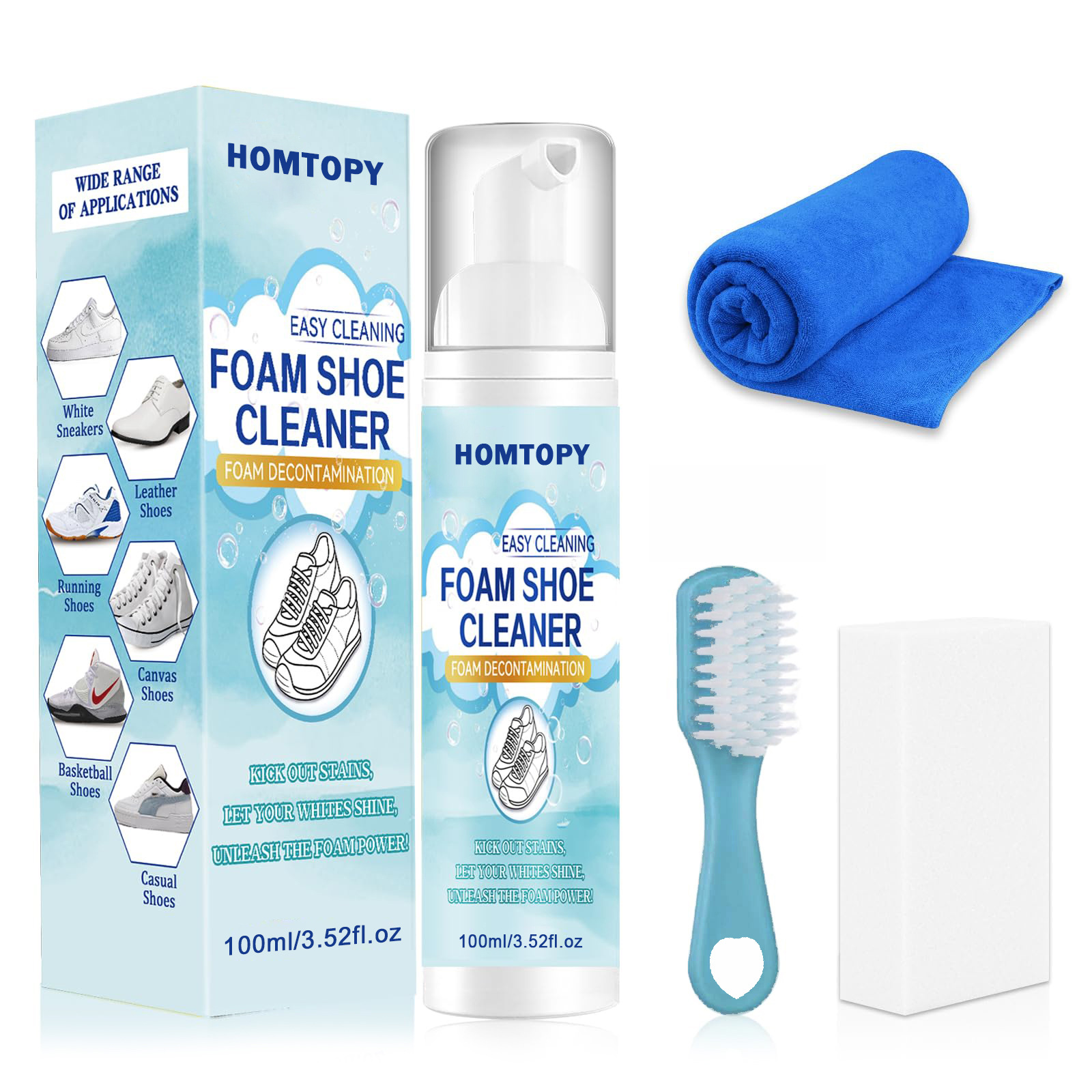 Sneaker Care Cleaning Kit - Schuhreinigungsset, Sneaker-Reiniger entfernt Schmutz und Flecken,